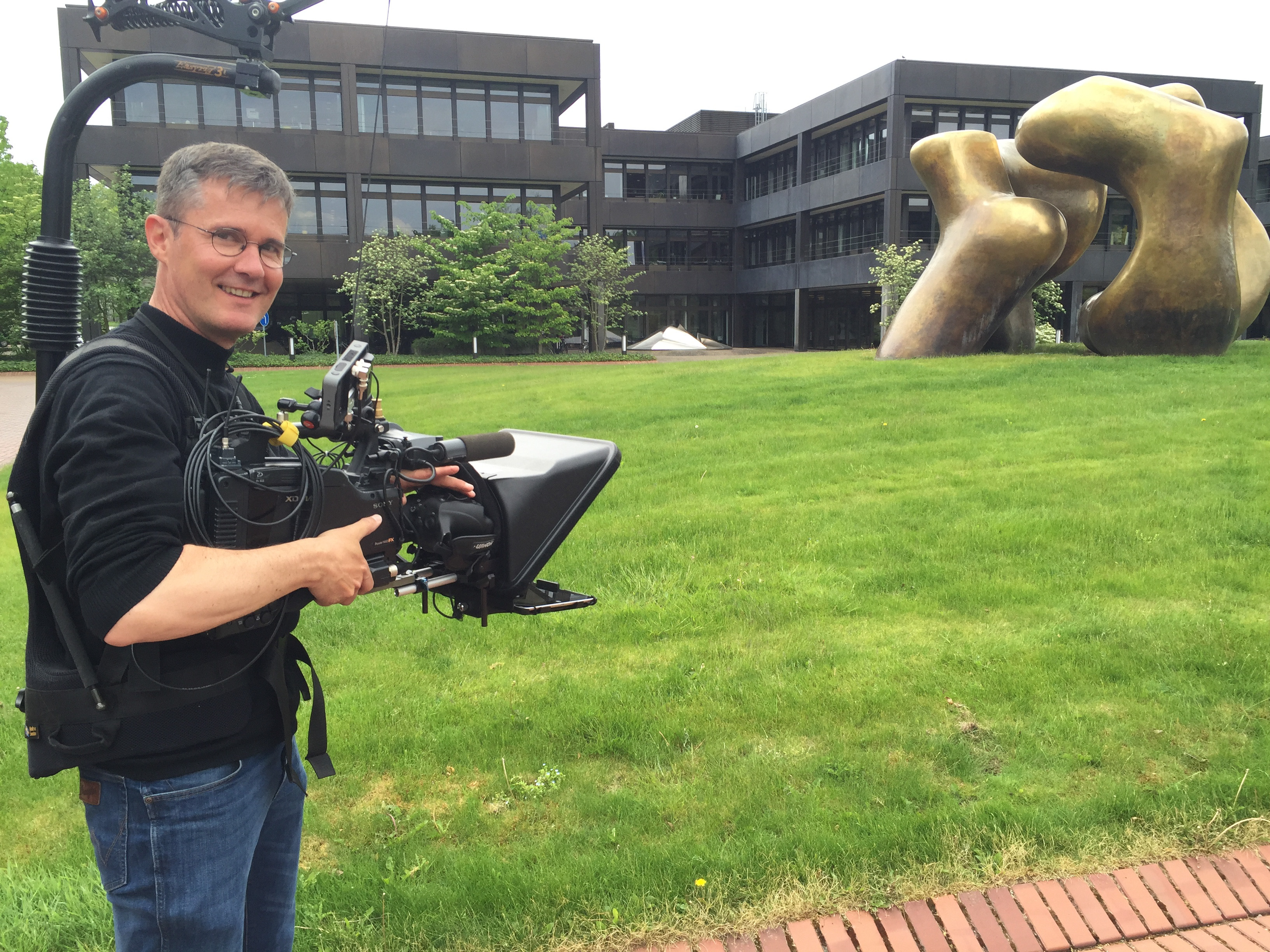 Teleprompter mobil mit Easyrig